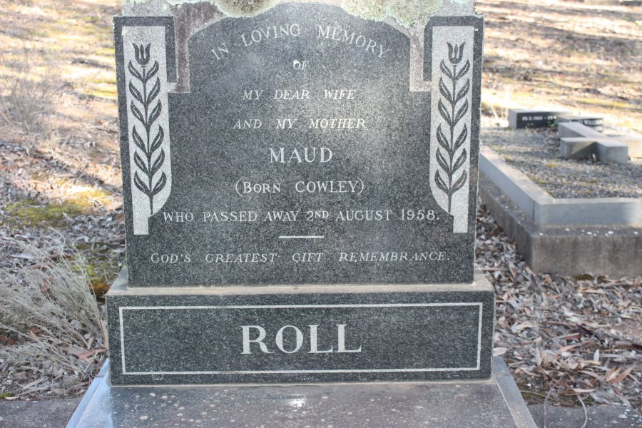 ROLL Maud nee Cowley ?-1958