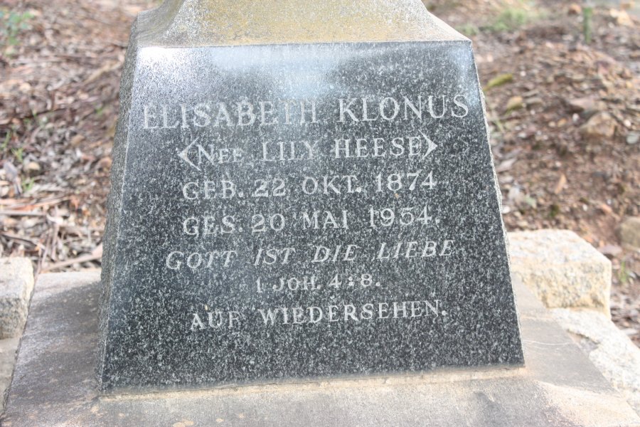 KLONUS Elizabeth nee HEESE 1874-1954