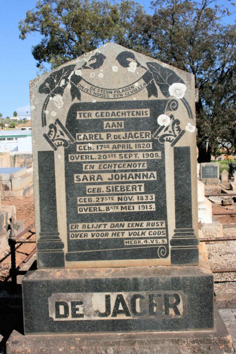 JAGER Carel P., de 1820-1908 &amp; Sara Johanna SIEBERT 1833-1915