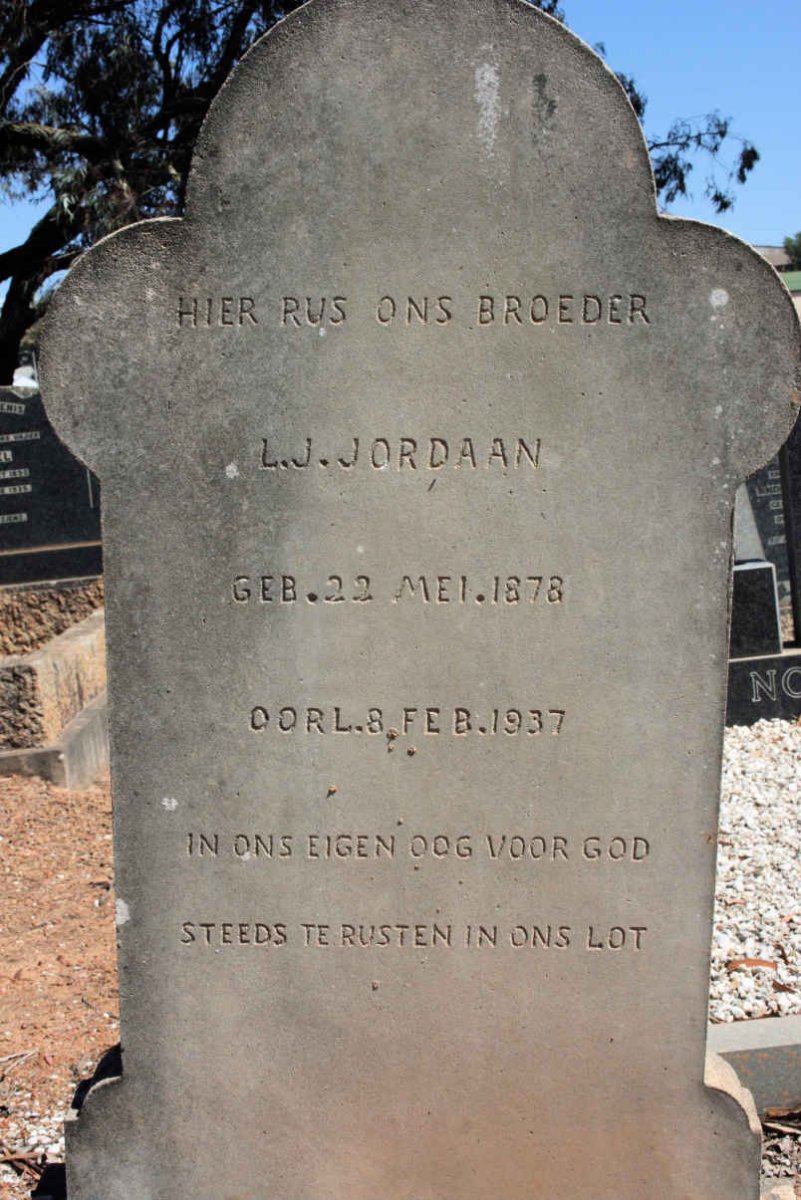 JORDAAN L.J. 1878-1937