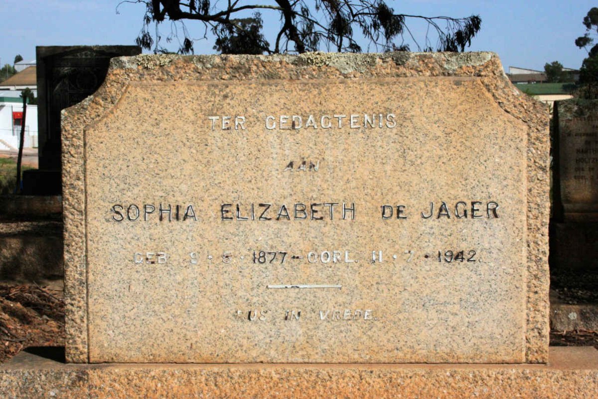 JAGER Sophia Elizabeth, de 1877-1942