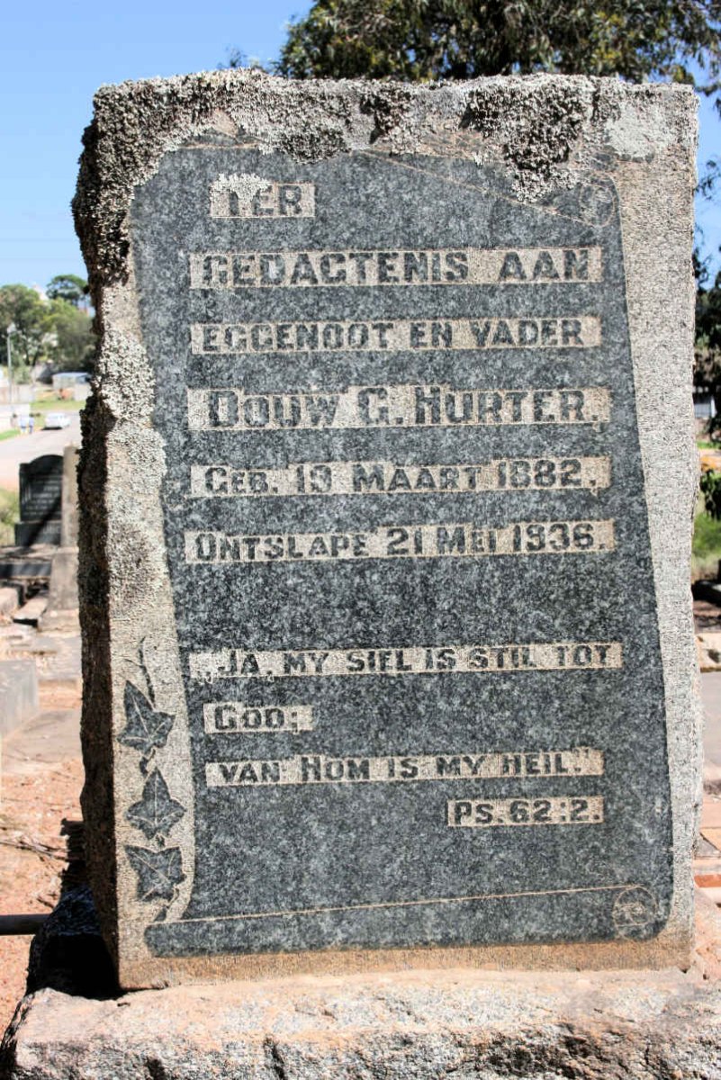 HURTER Douw G. 1882-1936