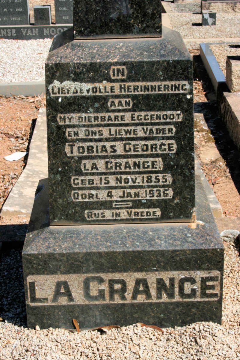 GRANGE Tobias George, la 1855-1936