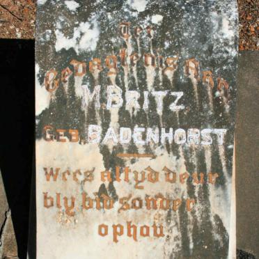 BRITZ M. neé BADENHORST