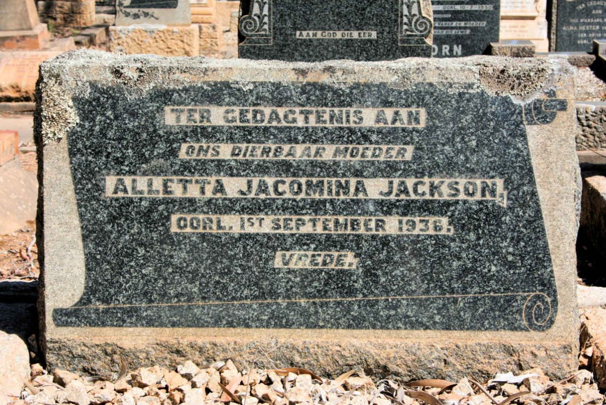 JACKSON Aletta Jacomina -1936