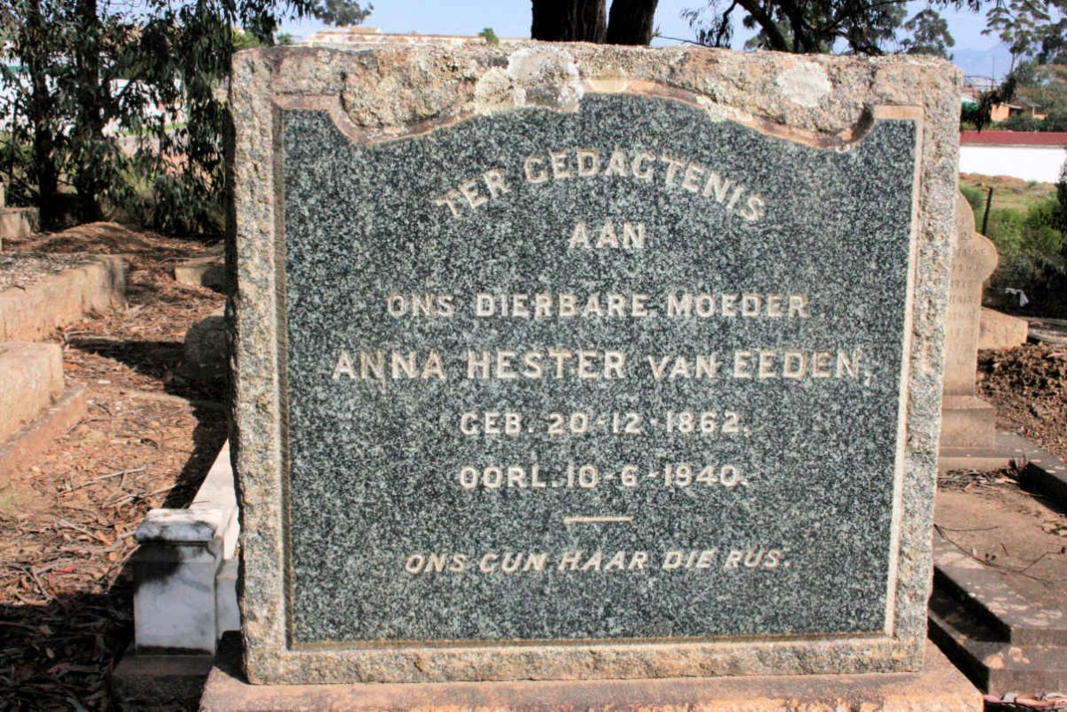 EEDEN Anna Hester, van 1962-1940
