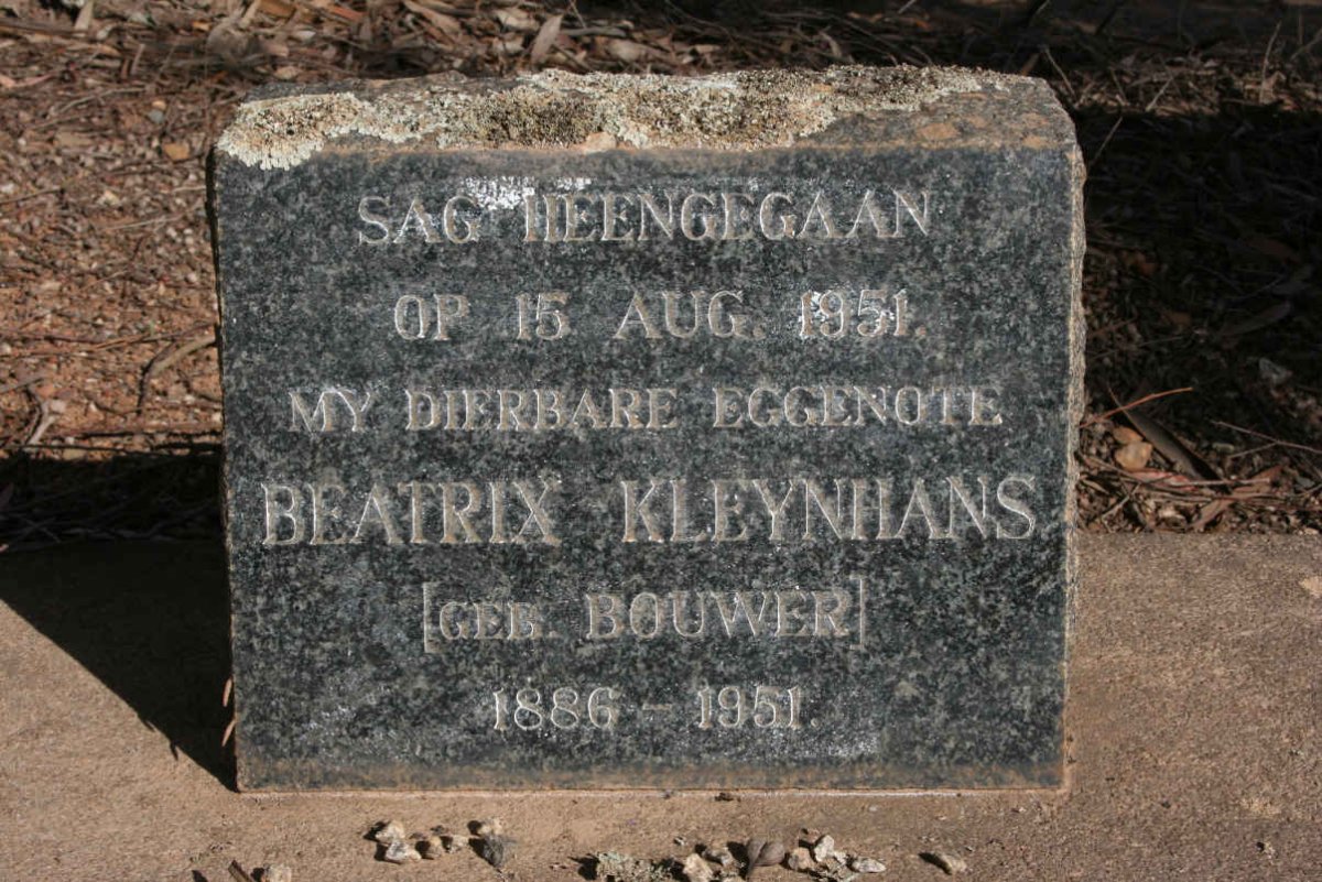 KLEYNHANS Beatrix neé BOUWER 1886-1951