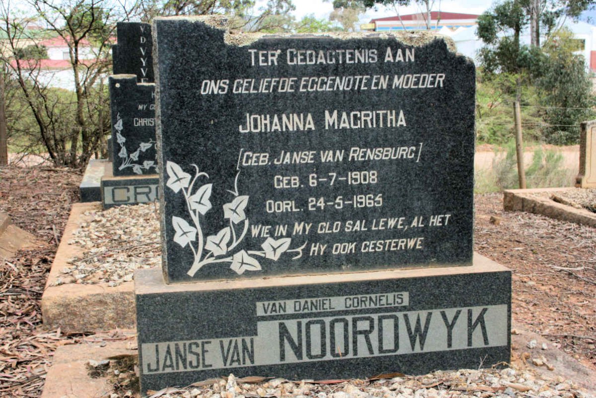 NOORDWYK Johanna Magritha, Janse van neé JANSE VAN RENSBURG 1908-1965