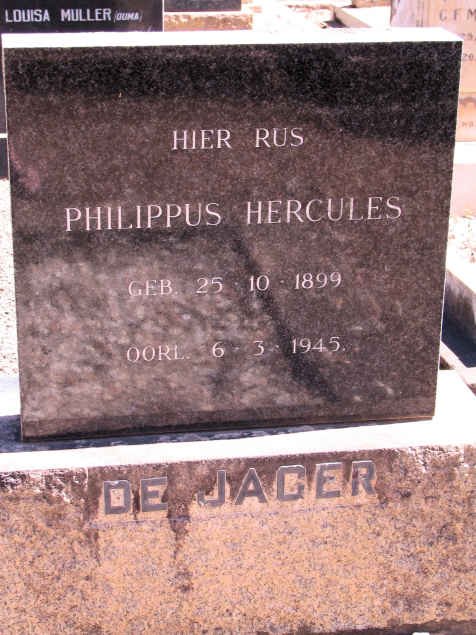 JAGER Philippus Hercules, de 1899-1945