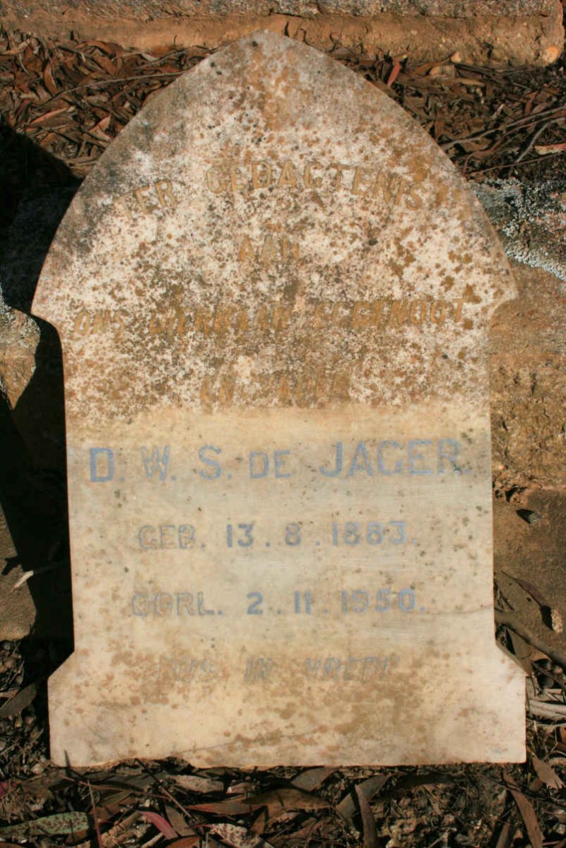 JAGER D.W.S., de 1883-1950