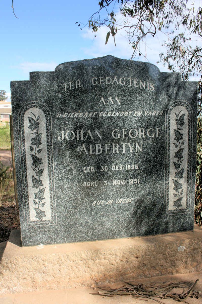 ALBERTYN Johan George 1896-1951