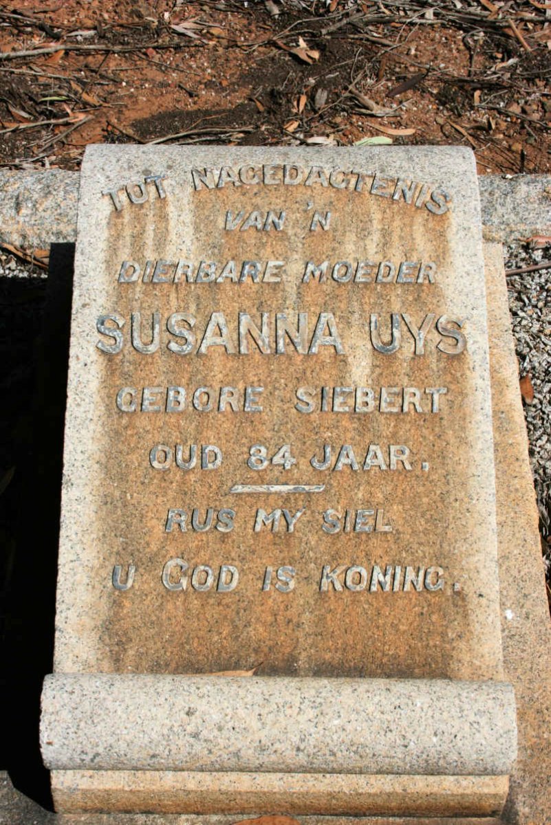 UYS Susanna neé SIEBERT