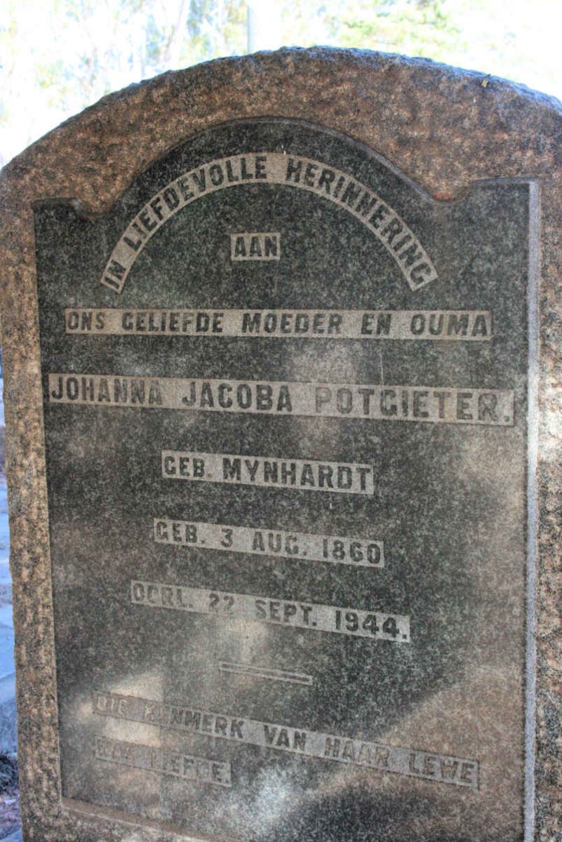 POTGIETER Johanna Jacoba neé MYNHARDT 1860-1944