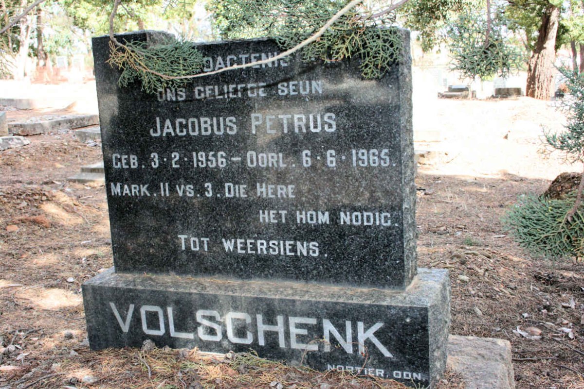 VOLSCHENK Jacobus Petrus 1956-1965
