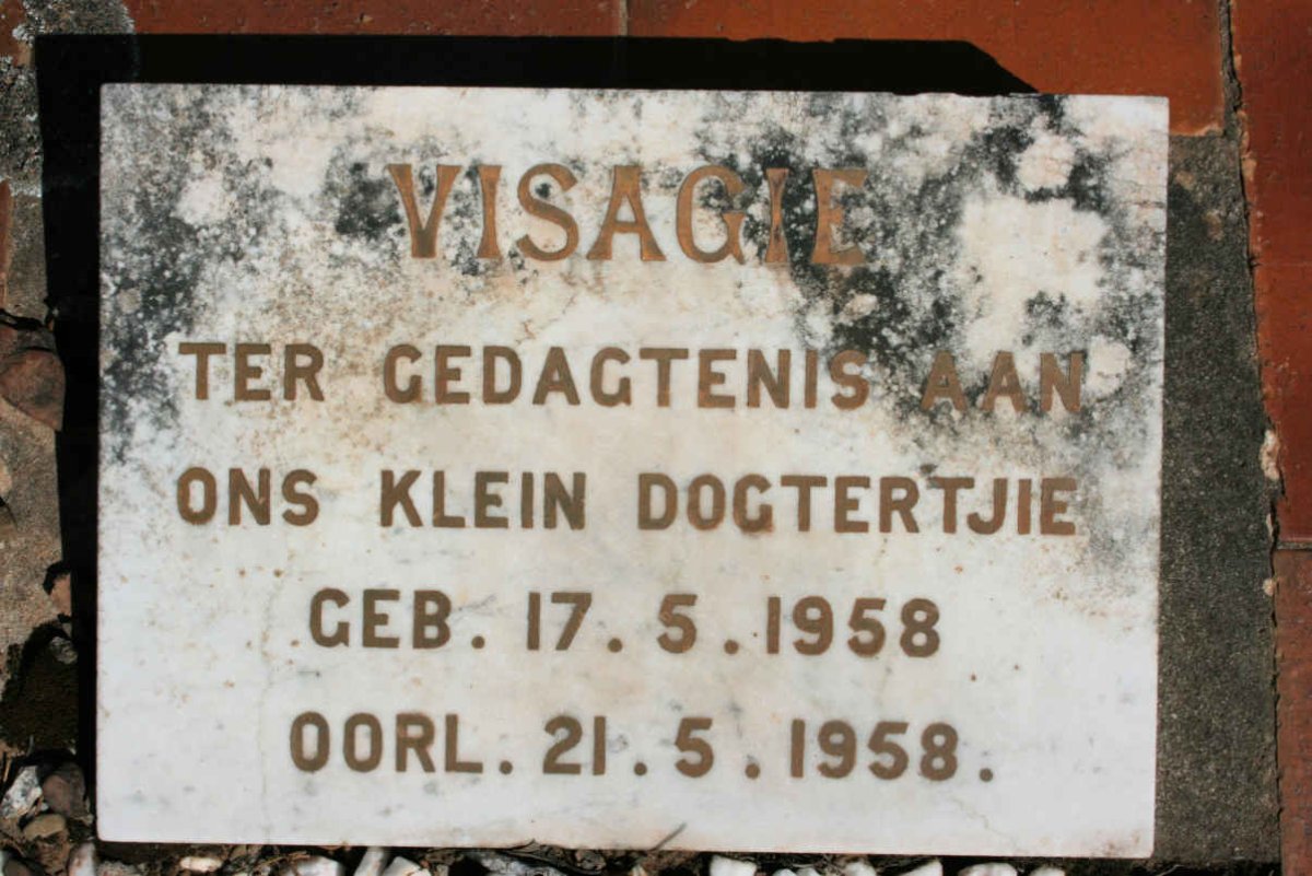 VISAGIE dogtertjie 1958-1958