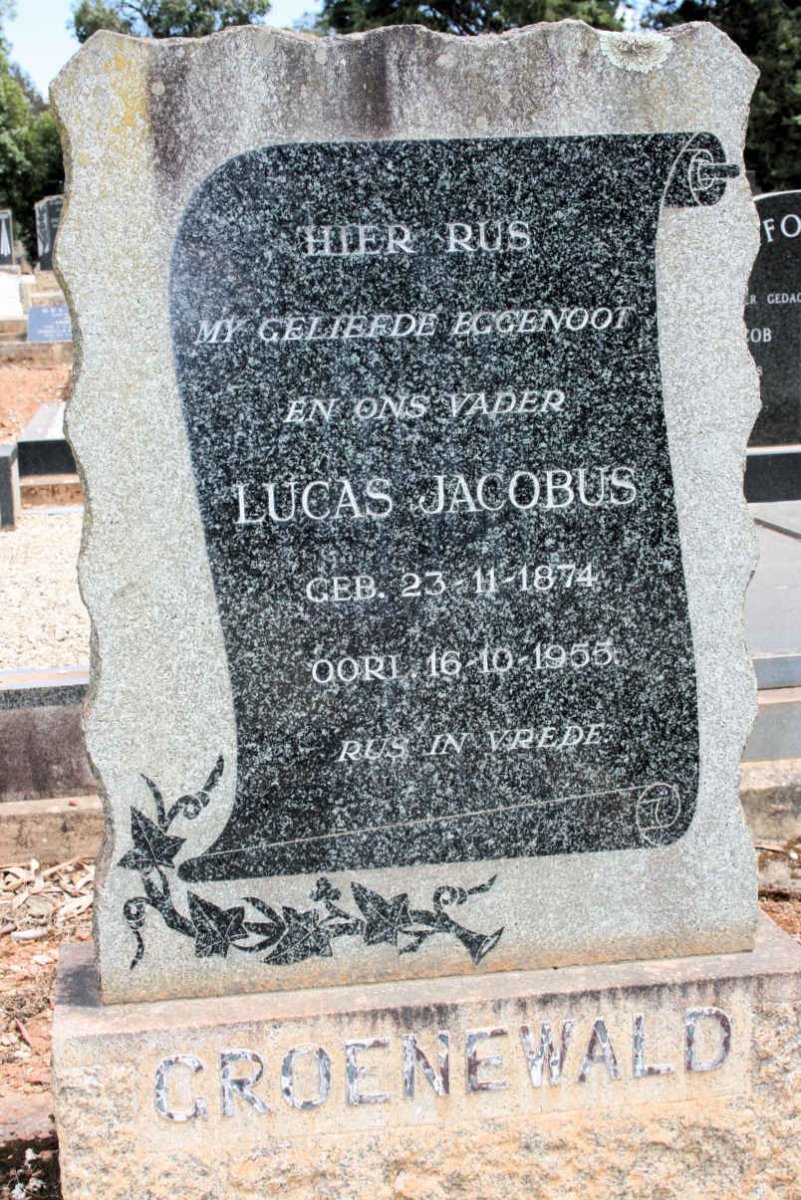 GROENEWALD Lucas Jacobus 1874-1955