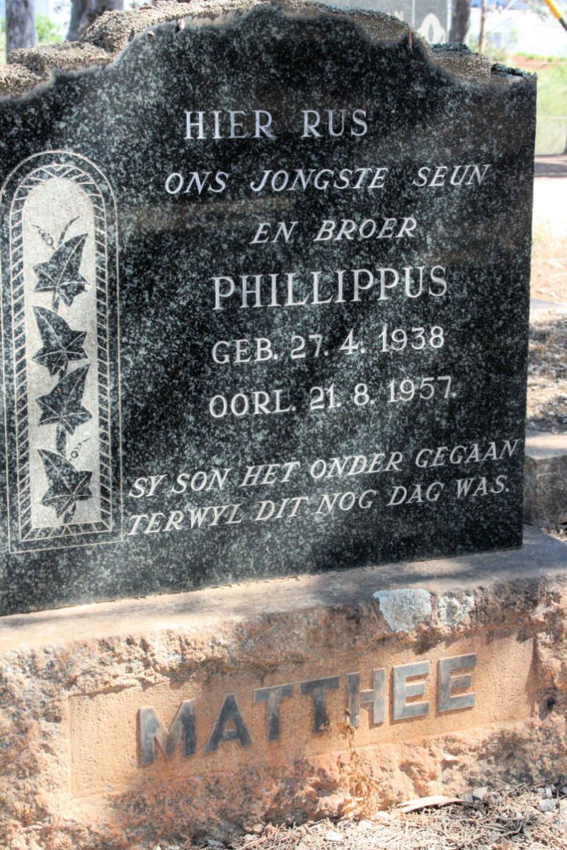 MATTHEE Philluppus 1938-1957