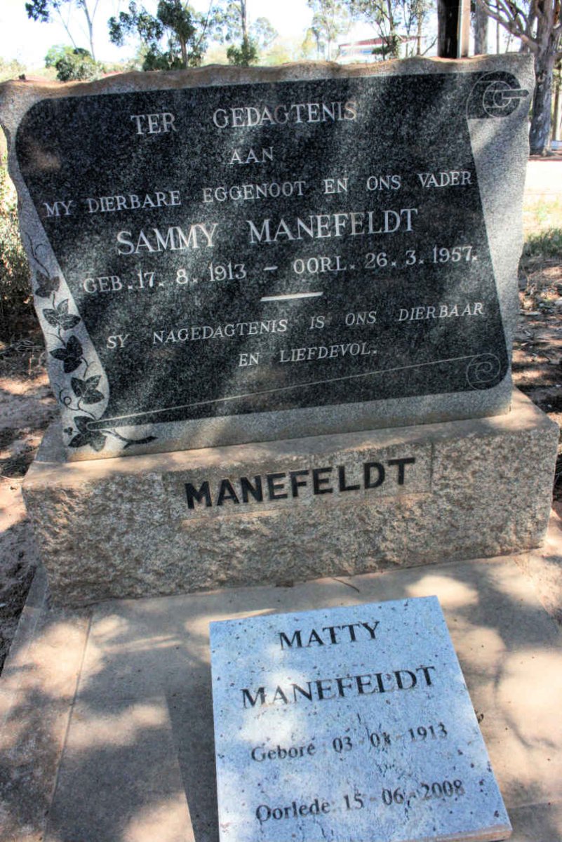 MANEFELDT Sammy 1913-1957 &amp; Matty 1913-2008