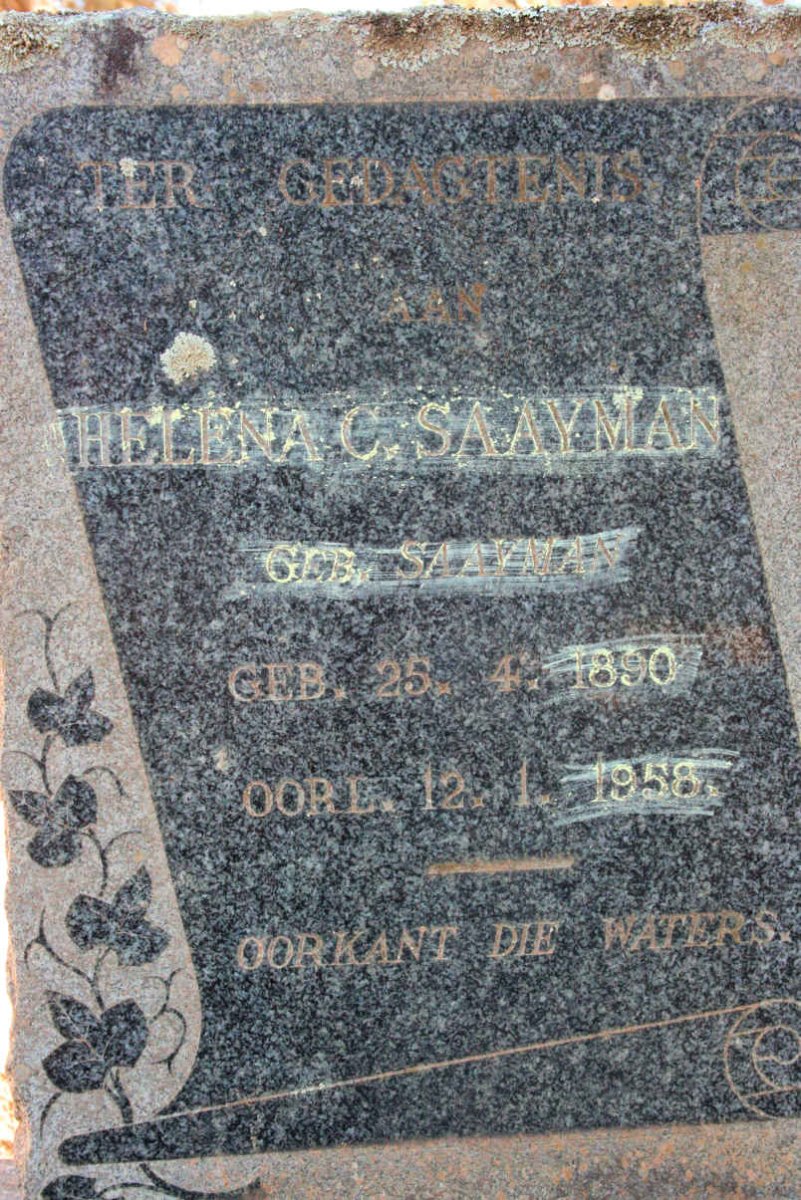 SAAYMAN Helena C. neé SAAYMAN 1890-1958