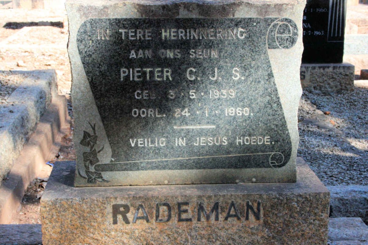 RADEMAN Pieter G.J.S. 1939-1960