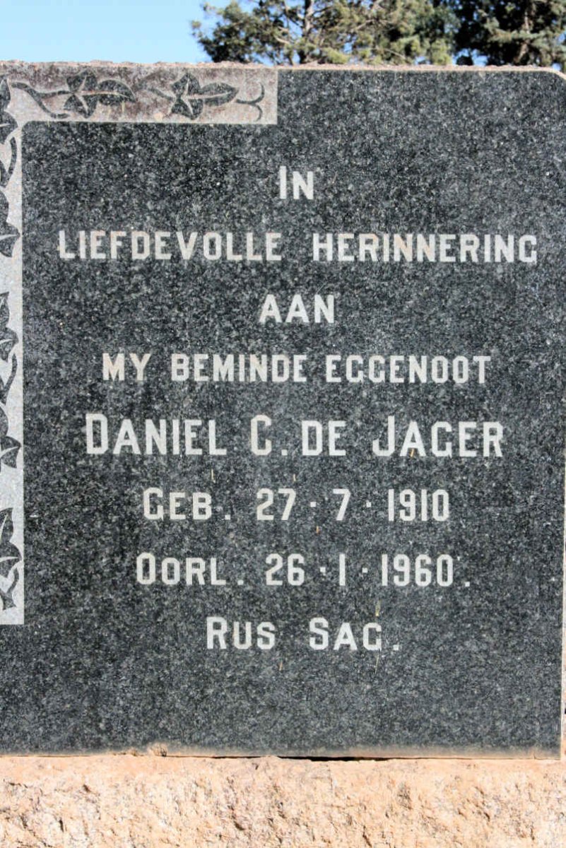 JAGER Daniel C., de 1910-1960