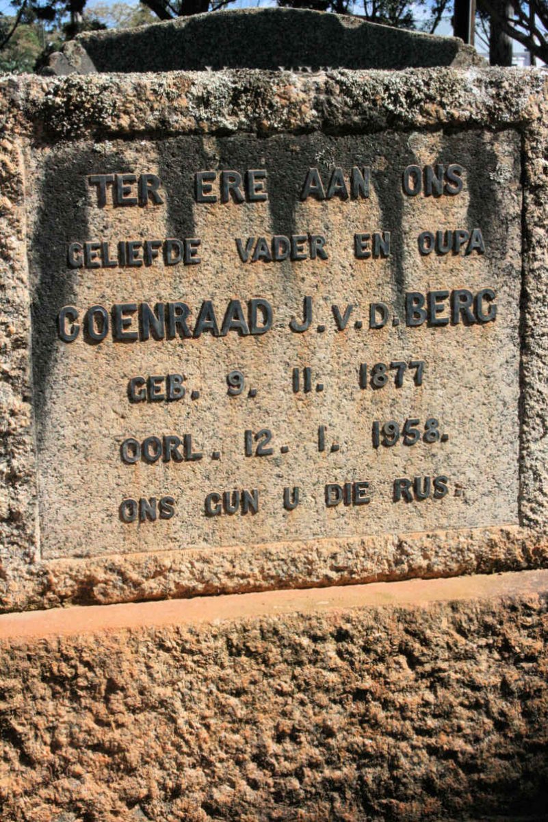 BERG Coenraad J., van der 1877-1958
