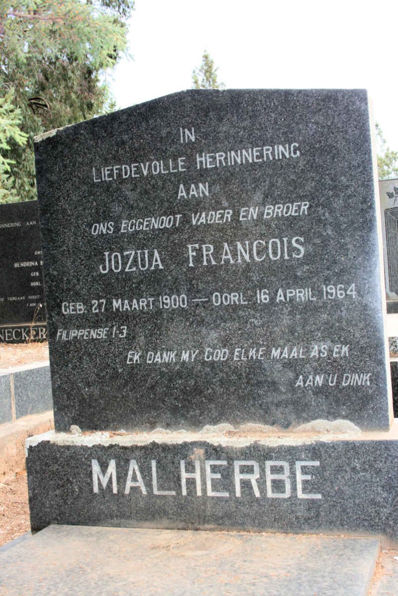 MALHERBE Jozua Francois 1900-1964