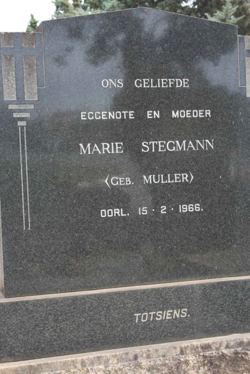 STEGMANN Marie neé MULLER -1966