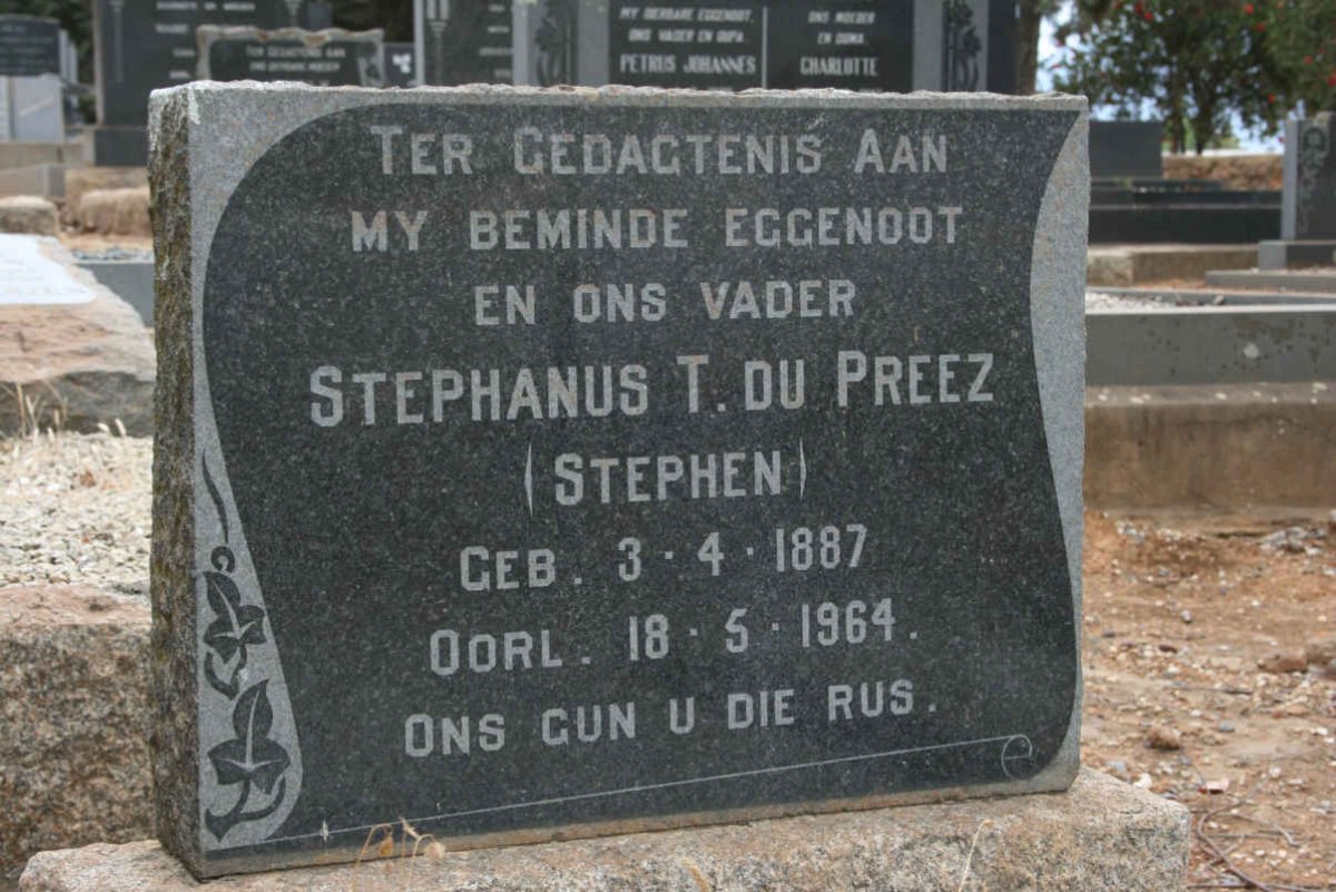 PREEZ Stephanus P., du 1887-1964