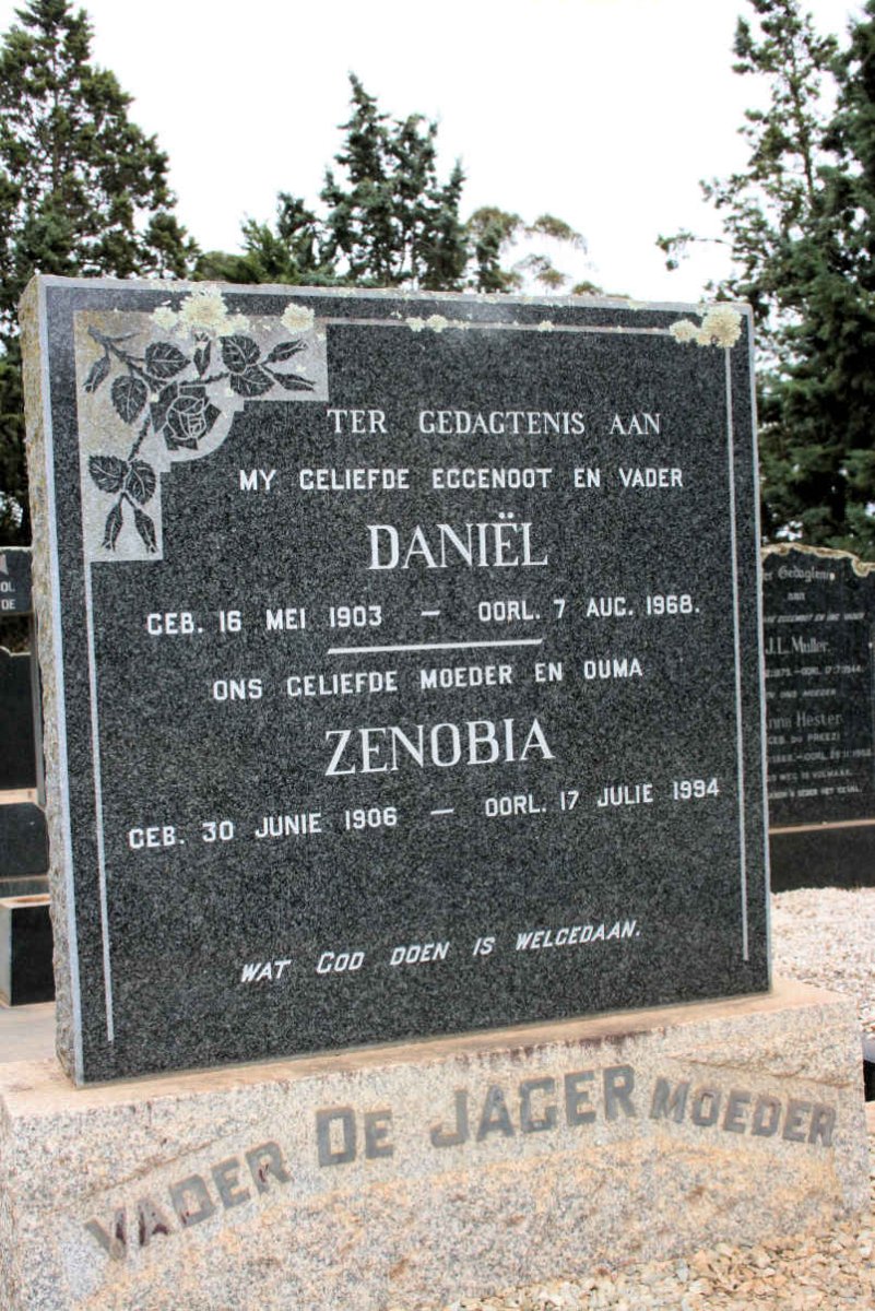 JAGER Daniel, de 1903-1968 &amp; Zenobia 1906-1994