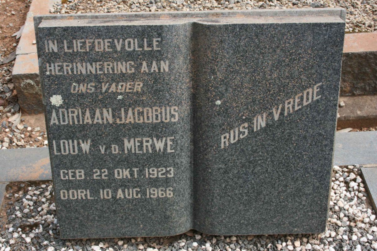 MERWE Adriaan Jacobus Louw, van der 1923-1966