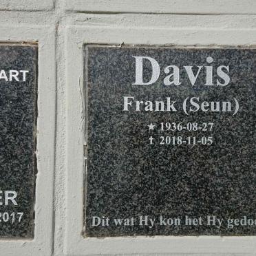 DAVIS Frank 1936-2018