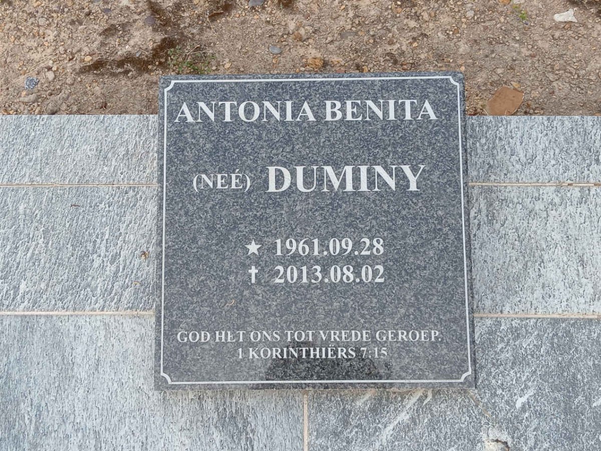 DUMINY Antonia Benita 1961-2013