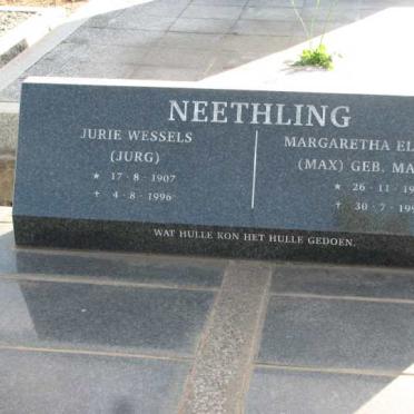 NEETHLING Jurie Wessels 1907-1996 &amp; Margaretha Elizabeth MATTHEE 1905-1995