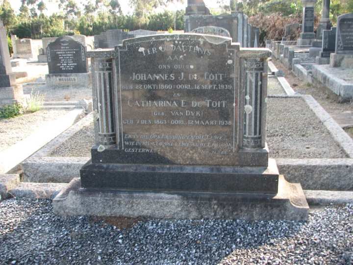 TOIT Johannes J., du 1860-1939 &amp; Catharina E. VAN DYK 1863-1938