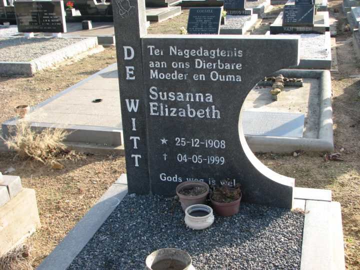 WITT Susanna Elizabeth, de 1908-1999