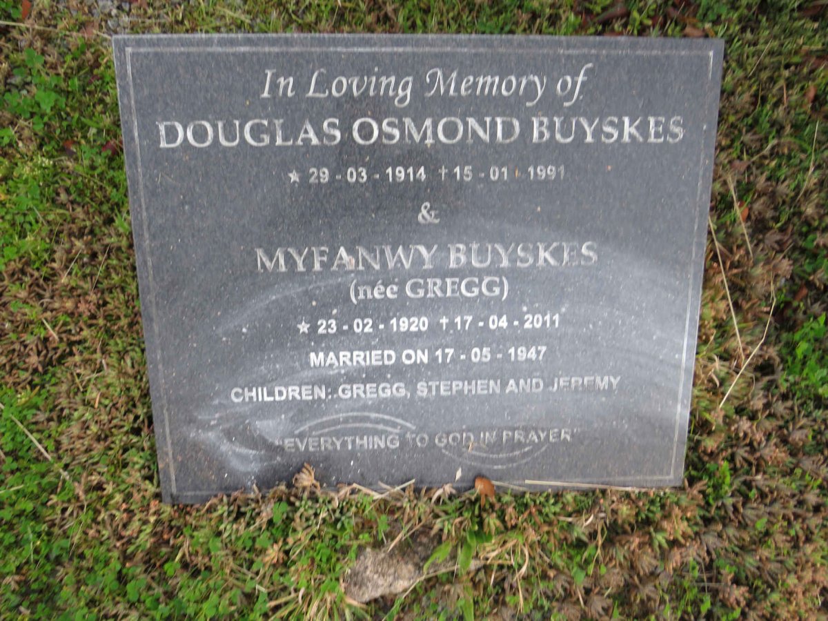 BUYSKES Douglas Osmond 1914-1991 &amp; Myfanwy GREGG 1920-2011