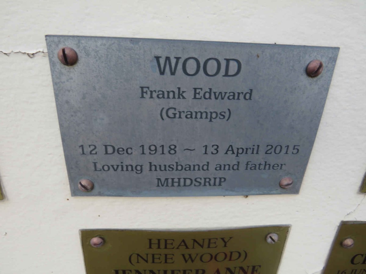 WOOD Frank Edward 1918-2015