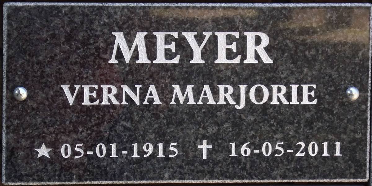 MEYER Verna Marjorie 1915-2011