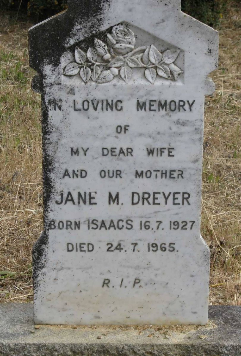 DREYER Jane M. nee ISAACS 1927-1965