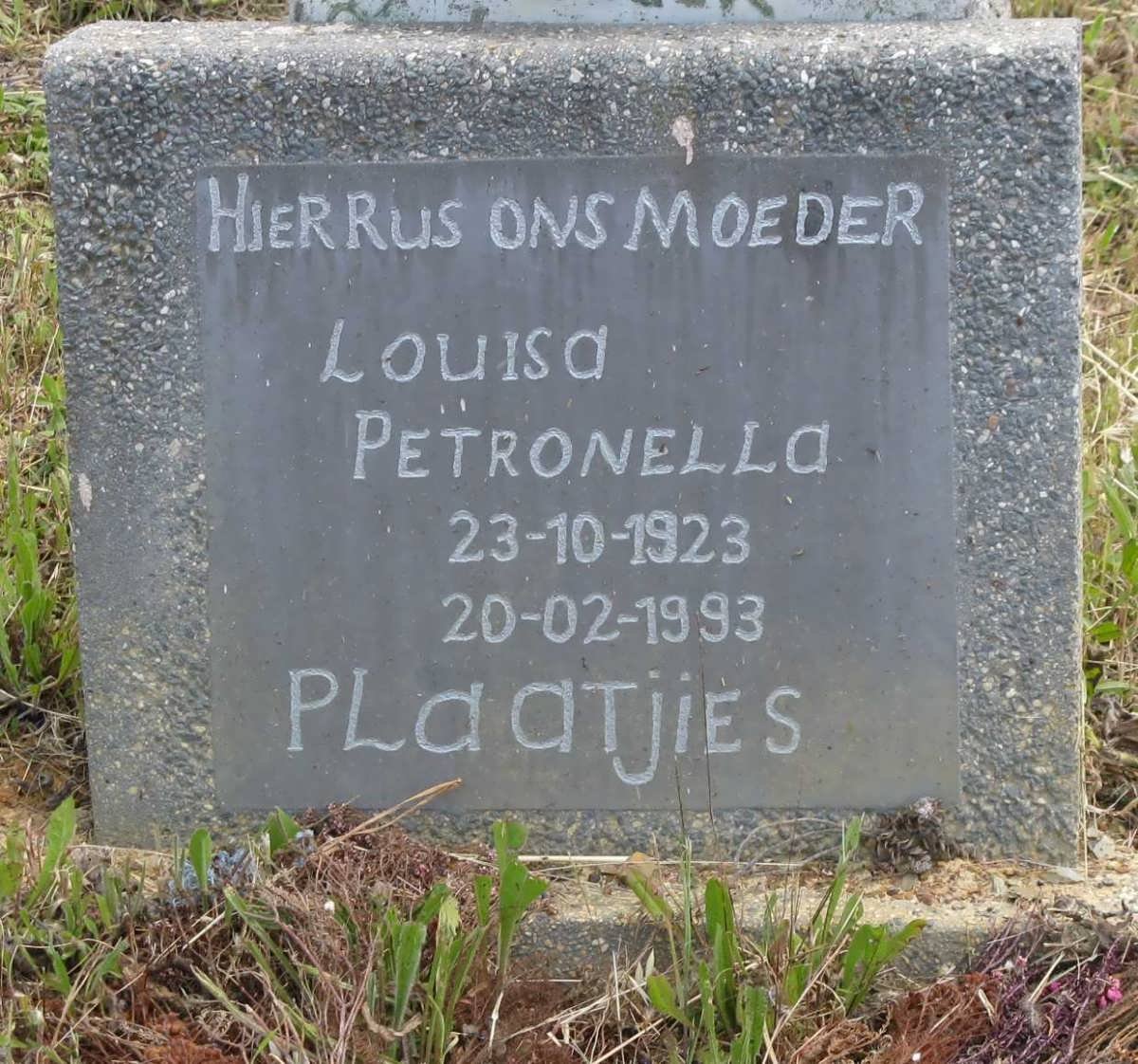 PLAATJIES Louisa Petronella 1923-1993