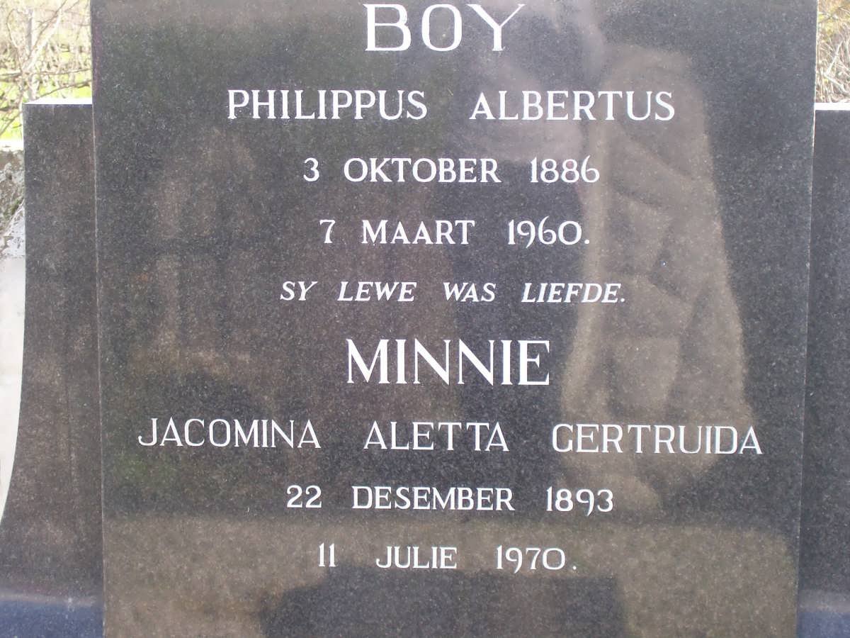 BRIERS Philippus Albertus 1886-1960 &amp; Jacomina Aletta Gertruida 1893-1970
