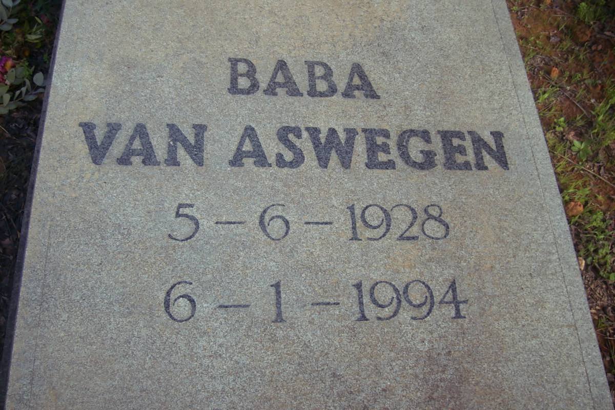 ASWEGEN Baba, van 1928-1994