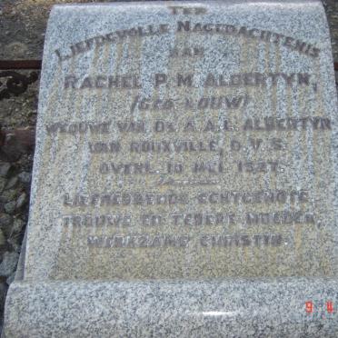ALBERTYN Rachel P.M., nee LOUW -1927