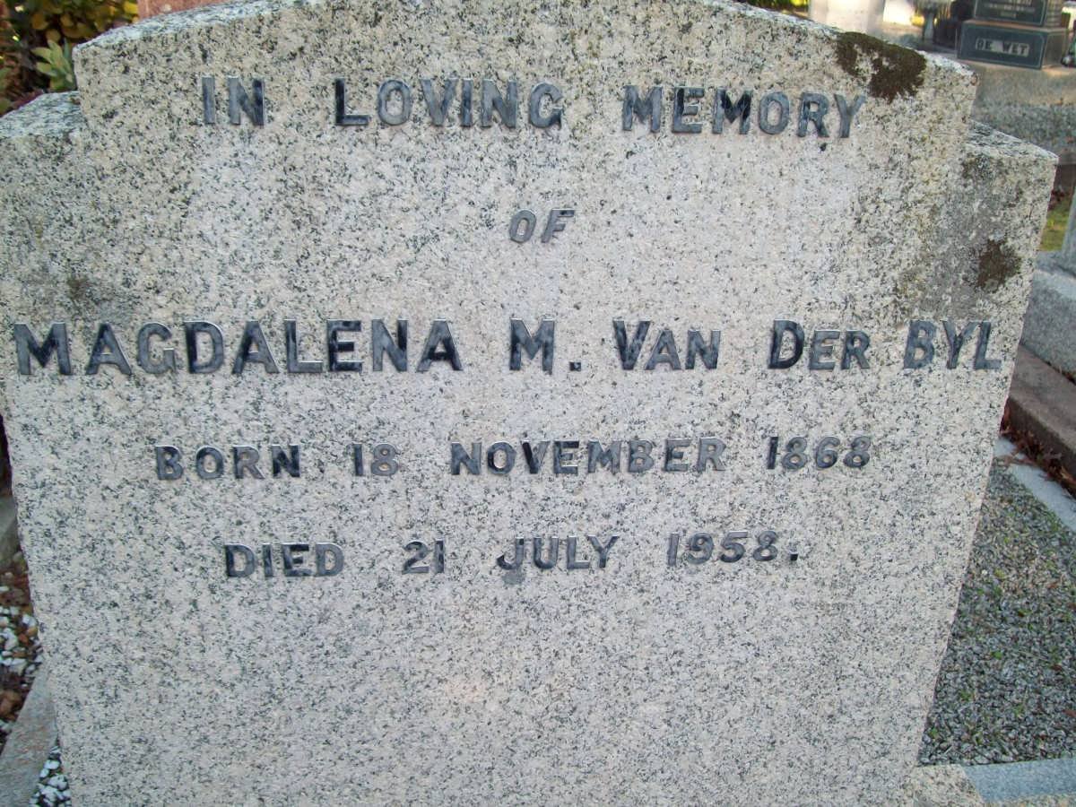 BYL Magdalena M., van der 1868-1958
