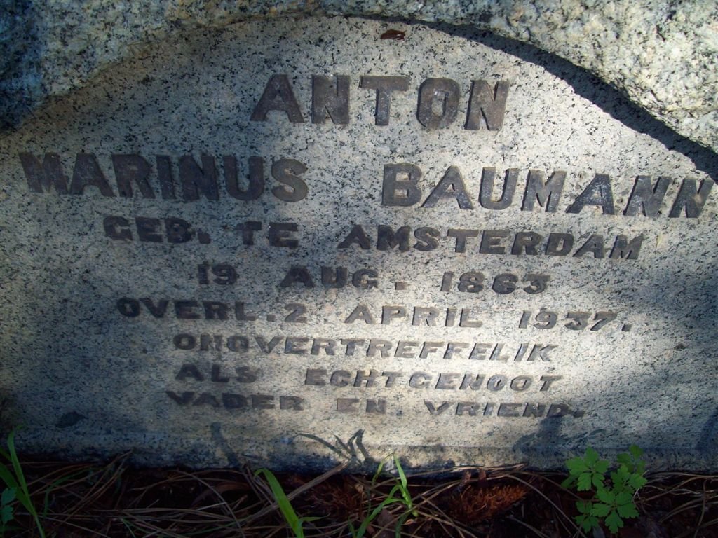 BAUMANN Anton Marinus 1863-1937