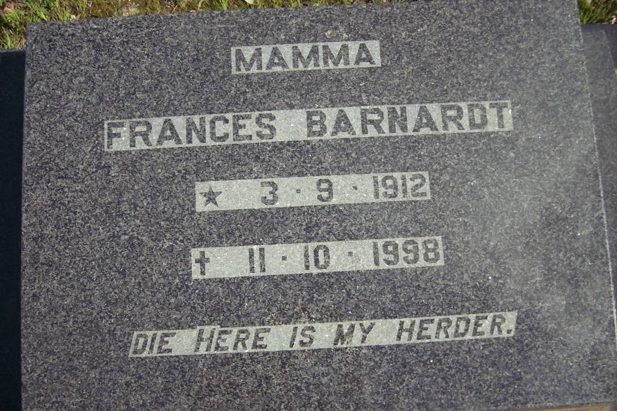 BARNARDT Frances 1912-1998