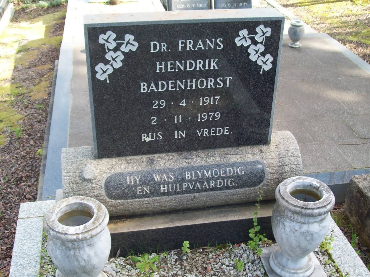BADENHORST Frans Hendrik 1917-1979