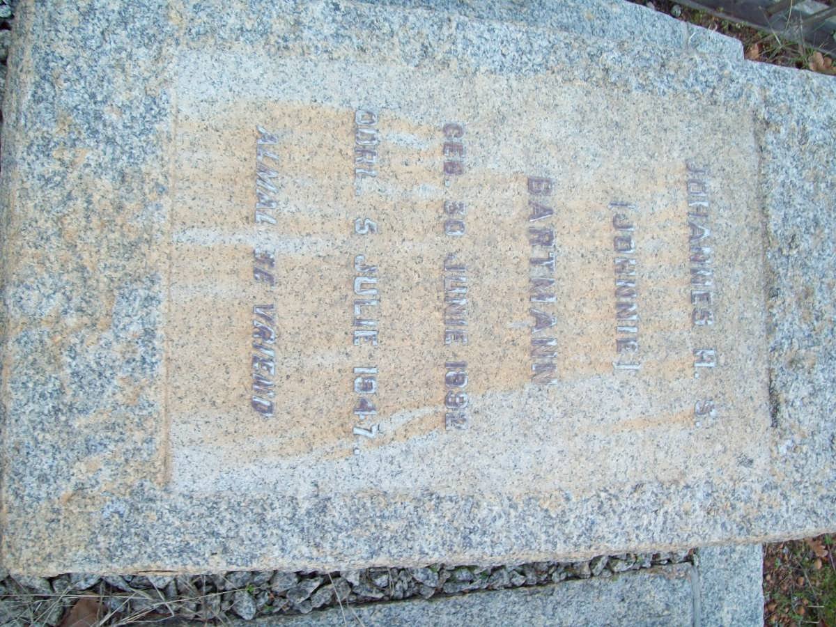 BARTMANN Johannes H.S. 1892-1947