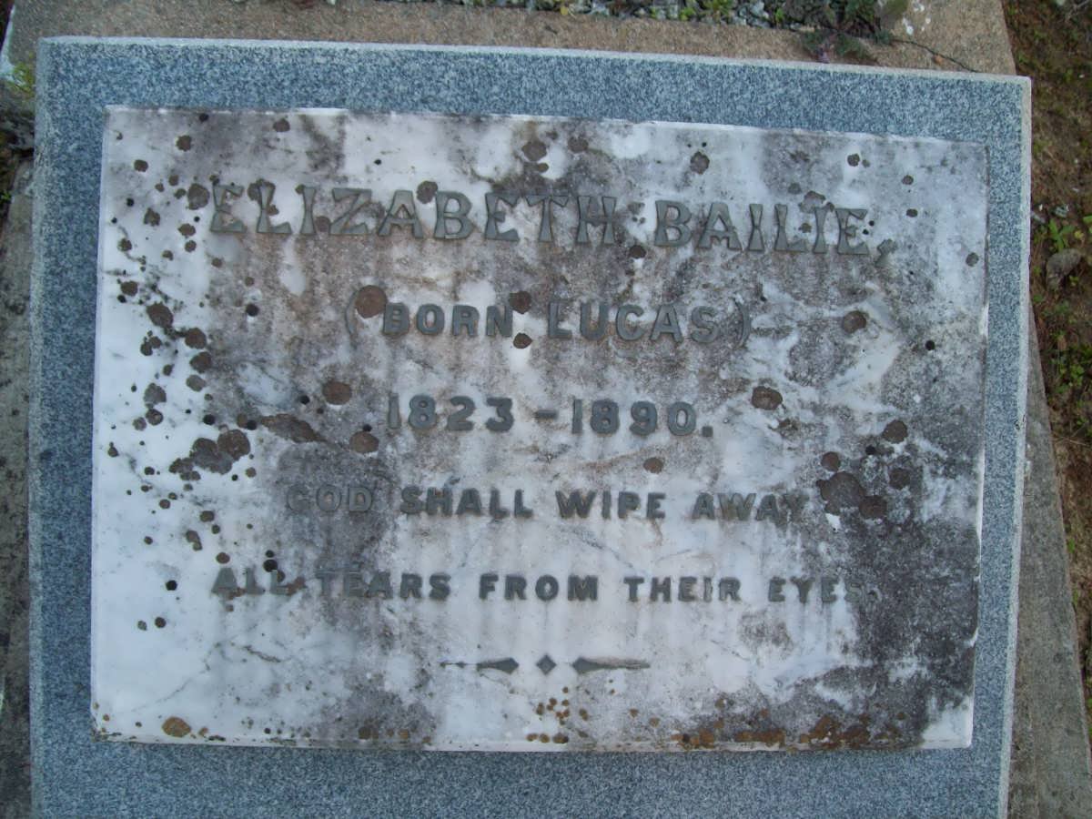 BAILIE Elizabeth nee LUCAS 1823-1890